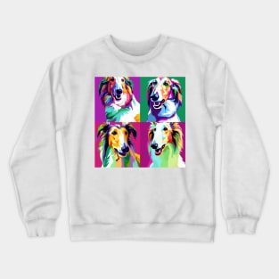 Borzoi Pop Art - Dog Lover Gifts Crewneck Sweatshirt